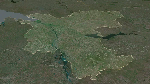 Közelíts Rosztovra Oroszország Régiója Kötelező Perspektíva Műholdas Képek Renderelés — Stock Fotó