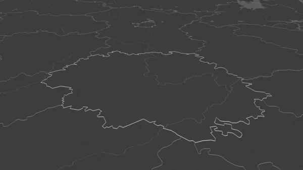 Powiększ Ryazan Region Rosji Przedstawione Perspektywa Ukośna Dwupoziomowa Mapa Wysokości — Zdjęcie stockowe