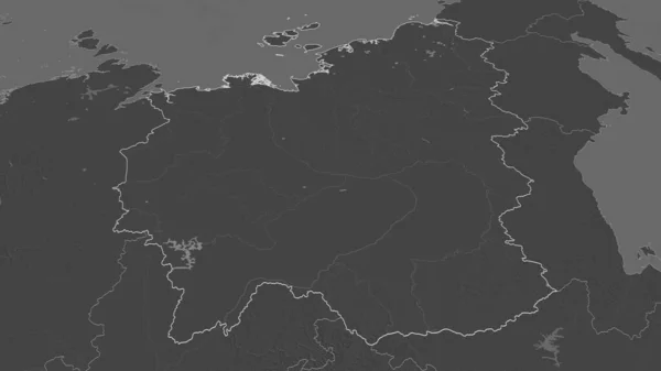Zoom Auf Sacha Republik Russland Skizziert Schräge Perspektive Karte Der — Stockfoto