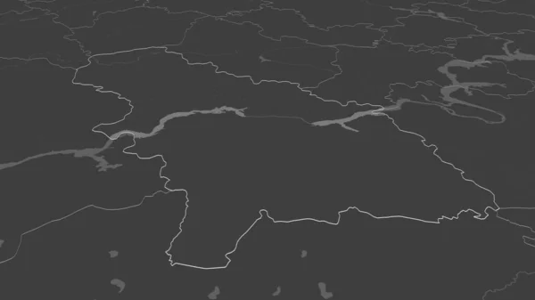 Powiększ Saratowa Region Rosji Perspektywa Ukośna Dwupoziomowa Mapa Wysokości Wodami — Zdjęcie stockowe