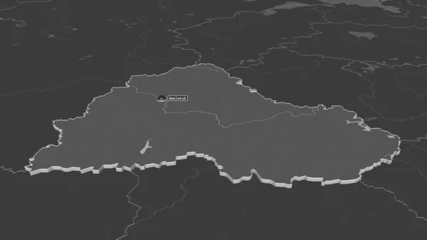 Zoom Auf Smolensk Region Russland Schräge Perspektive Karte Der Höhenlage — Stockfoto