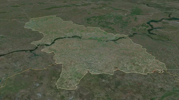 Zoom Sur Saratov Région Russie Esquissé Perspective Oblique Imagerie Satellite — Photo