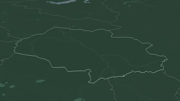 Powiększ Tomsk Region Rosji Przedstawione Perspektywa Ukośna Kolorowa Wyboista Mapa — Zdjęcie stockowe