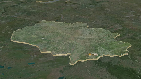 Tomsk Rusya Bölgesi Yakınlaştırın Belirsiz Bir Bakış Açısı Uydu Görüntüleri — Stok fotoğraf