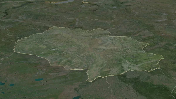 放大托木斯克 俄罗斯地区 斜的角度 卫星图像 3D渲染 — 图库照片
