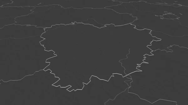 Powiększ Tulę Region Rosji Perspektywa Ukośna Dwupoziomowa Mapa Wysokości Wodami — Zdjęcie stockowe