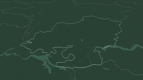 Zoom Sur Oudmourte République Russie Esquissé Perspective Oblique Carte Colorée — Photo