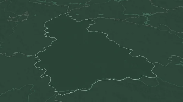 Zoom Vladimir Regione Della Russia Delineato Prospettiva Obliqua Mappa Colorata — Foto Stock