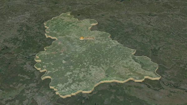 ウラジミール ロシアの地域 で拡大してください 嘘の見方だ 衛星画像 3Dレンダリング — ストック写真