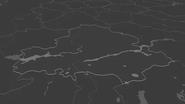 Powiększ Wołgograd Region Rosji Zarysowane Perspektywa Ukośna Dwupoziomowa Mapa Wysokości — Zdjęcie stockowe