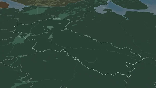 볼로그 러시아의 약술되어 관점이죠 색깔이 울퉁불퉁 구역의 지도는 지표수로 있었습니다 — 스톡 사진