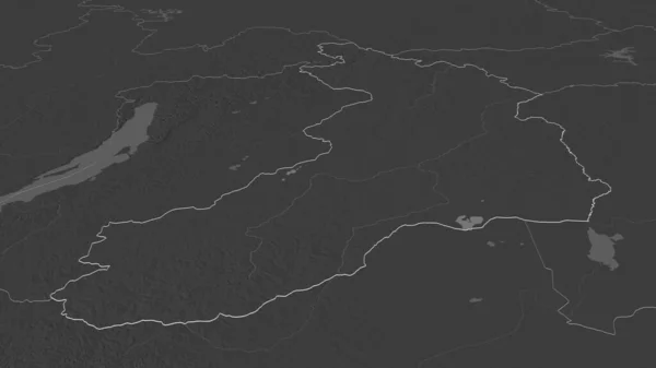 Zoom Auf Zabaykal Territorium Russlands Skizziert Schräge Perspektive Karte Der — Stockfoto