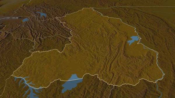 Zoom Iburasirazuba Provincia Del Ruanda Delineato Prospettiva Obliqua Mappa Topografica — Foto Stock