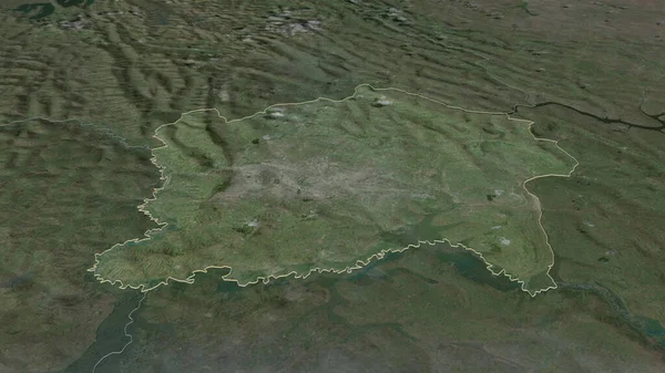 Zoom Umujyi Kigali Provincie Rwanda Geschetst Obliek Perspectief Satellietbeelden Weergave — Stockfoto