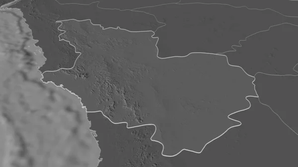 Acérquese Madinah Región Arabia Saudita Esbozada Perspectiva Oblicua Mapa Elevación — Foto de Stock