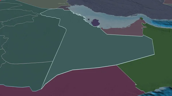재샤르키야 사우디아라비아 확대하여 설명하였다 관점이죠 색깔이 울퉁불퉁 구역의 지도는 지표수로 — 스톡 사진
