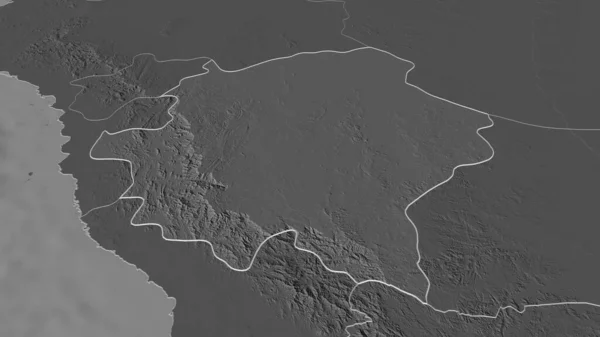 Zoom Asir Regione Dell Arabia Saudita Delineato Prospettiva Obliqua Mappa — Foto Stock