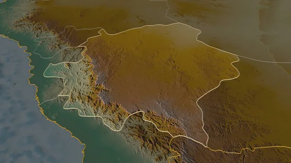 Ampliar Asir Región Arabia Saudita Esbozado Perspectiva Oblicua Mapa Topográfico — Foto de Stock