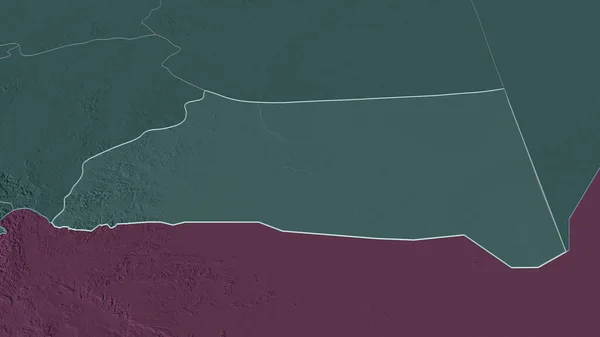 Zoom Sur Najran Région Arabie Saoudite Perspective Oblique Carte Colorée — Photo