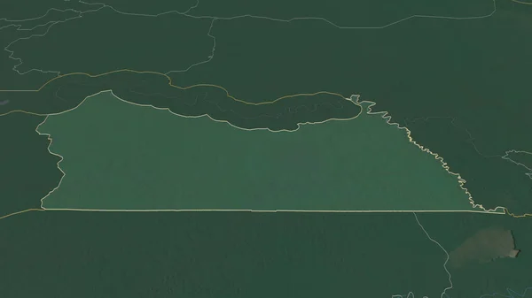 Μεγέθυνση Στην Κόλντα Περιοχή Σενεγάλης Λήθη Προοπτική Τοπογραφικός Ανάγλυφος Χάρτης — Φωτογραφία Αρχείου