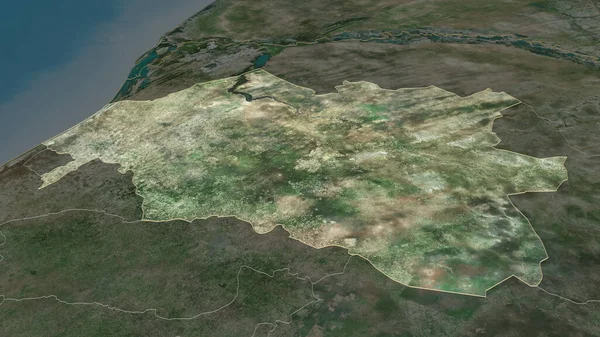Přiblížit Louga Region Senegal Nastínil Úhlová Perspektiva Satelitní Snímky Vykreslování — Stock fotografie