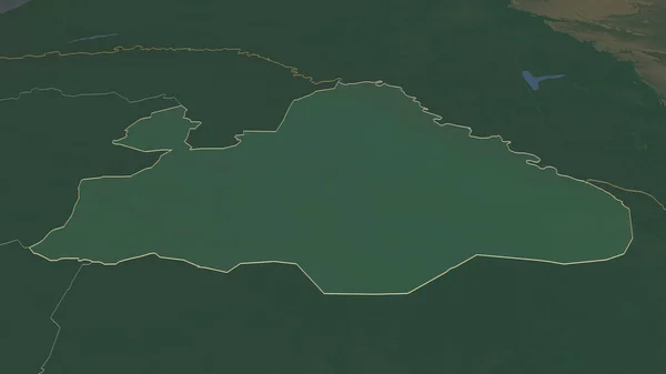 Збільшіть Масштаб Матамі Район Сенегалу Неймовірна Перспектива Карта Рельєфу Поверхневими — стокове фото