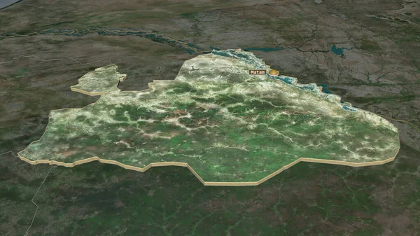 Zoom Sur Matam Région Sénégal Extrudé Perspective Oblique Imagerie Satellite — Photo