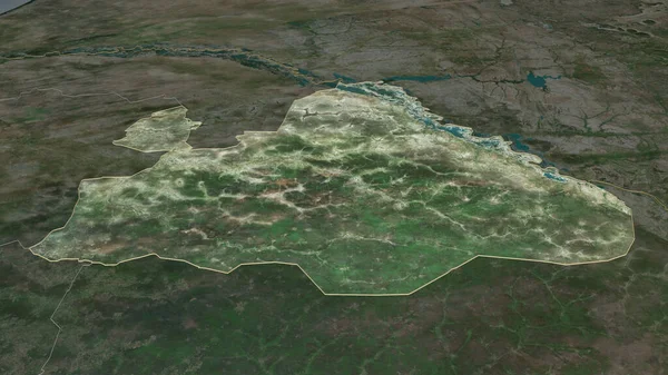 Zoom Matam Regio Senegal Geschetst Obliek Perspectief Satellietbeelden Weergave — Stockfoto