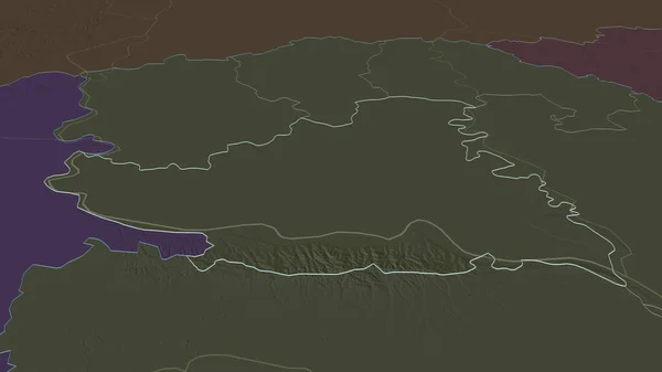 Увеличь Juzno Backi Район Сербии Наметил Непристойная Перспектива Цветная Карта — стоковое фото