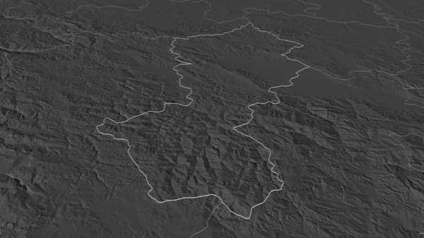 Ampliar Moravicki Distrito Serbia Esbozado Perspectiva Oblicua Mapa Elevación Bilevel — Foto de Stock