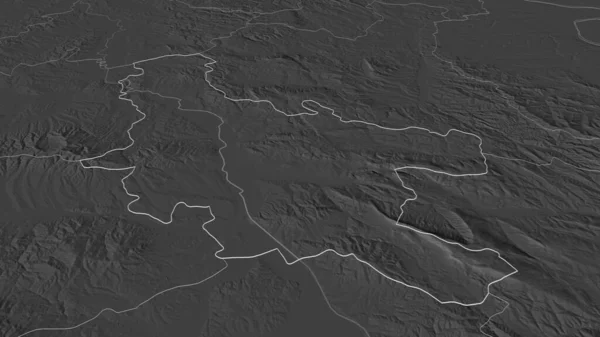 Ampliar Nisavski Distrito Serbia Esbozado Perspectiva Oblicua Mapa Elevación Bilevel — Foto de Stock