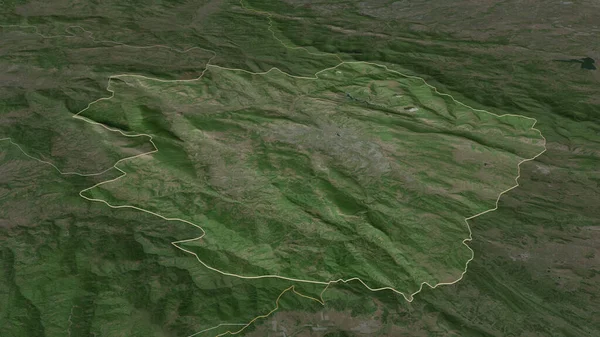 Zooma Pirotski Distriktet Serbien Beskrivs Svagt Perspektiv Satellitbilder Rendering — Stockfoto