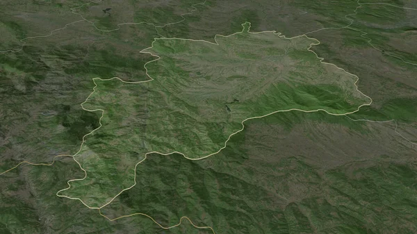 Zoom Rasinski District Van Servië Geschetst Obliek Perspectief Satellietbeelden Weergave — Stockfoto