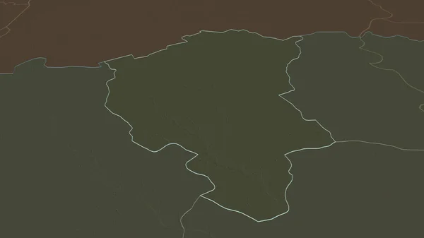 Ingrandisci Severno Backi Distretto Della Serbia Prospettiva Obliqua Mappa Colorata — Foto Stock