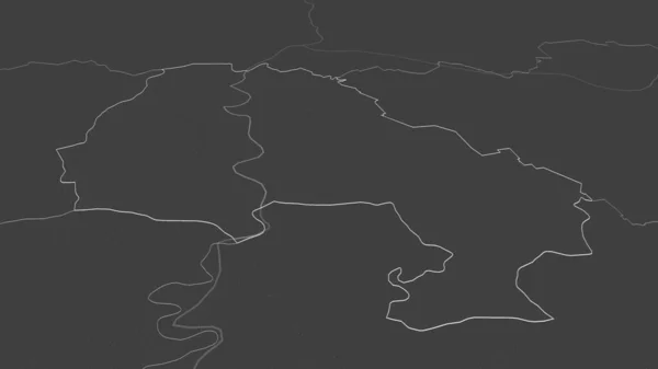 Zoom Severno Banatski District Serbia Outlined Oblique Perspective Bilevel Elevation — Stock Photo, Image