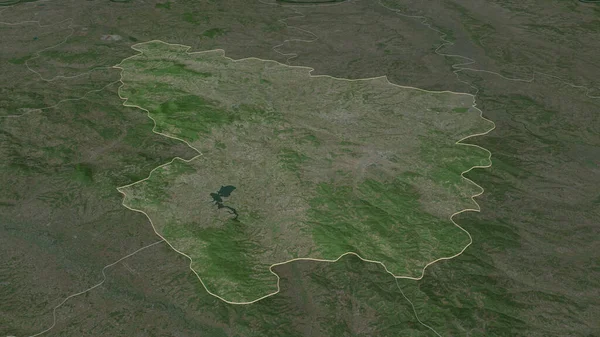Zooma Sumadijski Distriktet Serbien Beskrivs Svagt Perspektiv Satellitbilder Rendering — Stockfoto