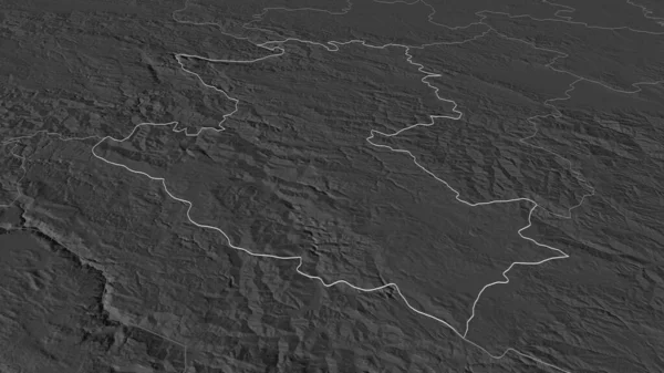 Ampliar Zlatiborski Distrito Serbia Esbozado Perspectiva Oblicua Mapa Elevación Bilevel — Foto de Stock