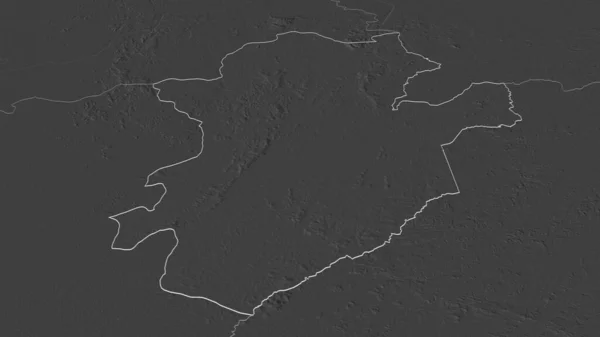 Ingrandisci Eastern Provincia Della Sierra Leone Delineato Prospettiva Obliqua Mappa — Foto Stock