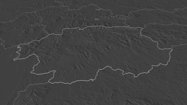 Zoom Auf Banskobystricky Region Der Slowakei Umrissen Schräge Perspektive Karte — Stockfoto