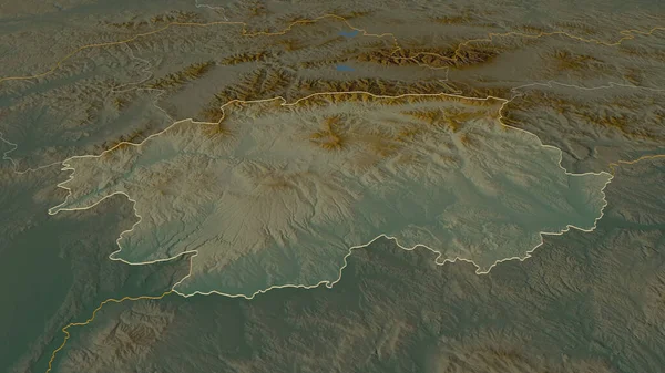 Banskobystricky スロバキアの領域 にズームアウト概要 嘘の見方だ 地表水と地形救援マップ 3Dレンダリング — ストック写真
