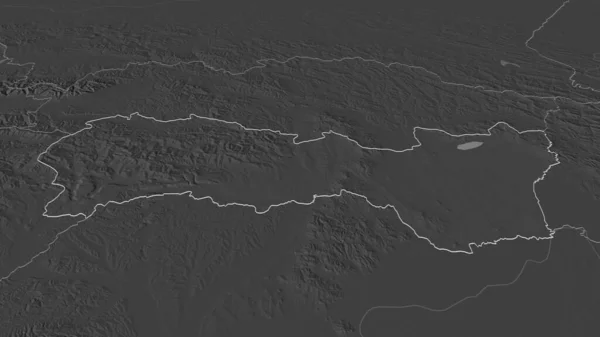 Ampliar Kosicky Región Eslovaquia Esbozado Perspectiva Oblicua Mapa Elevación Bilevel — Foto de Stock
