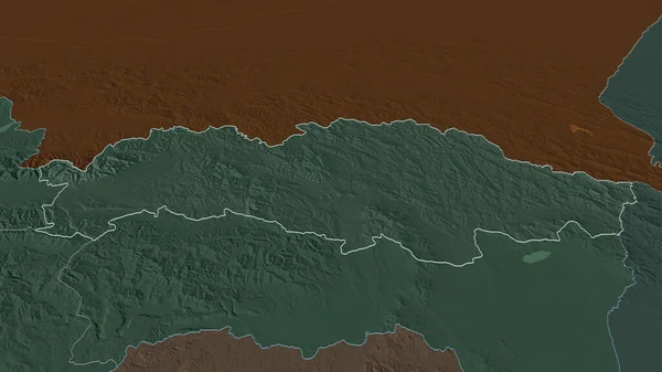 Ampliar Presovsky Región Eslovaquia Esbozado Perspectiva Oblicua Mapa Coloreado Tocado — Foto de Stock