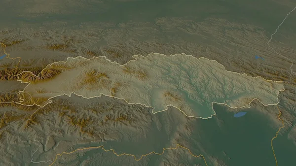 プレソフスキー スロバキアの領域 にズームアウト概要 嘘の見方だ 地表水と地形救援マップ 3Dレンダリング — ストック写真