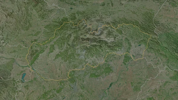 Очертания Территории Словакии Спутниковые Снимки Рендеринг — стоковое фото