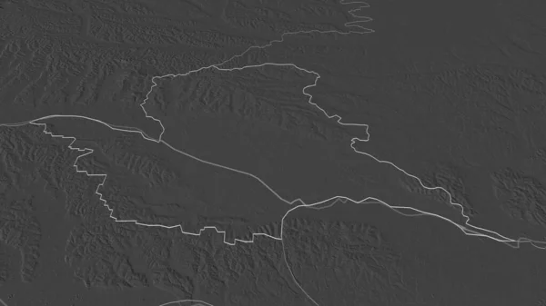 Ingrandisci Pomurska Regione Statistica Della Slovenia Prospettiva Obliqua Mappa Elevazione — Foto Stock