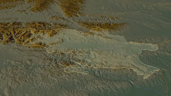 Ampliar Sobre Savinjska Región Estadística Eslovenia Esbozada Perspectiva Oblicua Mapa — Foto de Stock