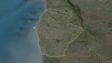 Tartus 'a (Suriye ili) yakınlaştırın. Belirsiz bir bakış açısı. Uydu görüntüleri. 3B görüntüleme