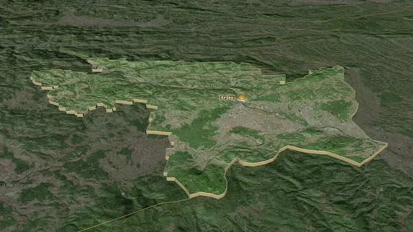 Inzoomen Spodnjeposavska Statistische Regio Van Slovenië Geëxtrudeerd Obliek Perspectief Satellietbeelden — Stockfoto