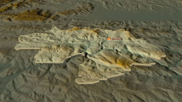 Ampliar Zasavska Región Estadística Eslovenia Extruido Perspectiva Oblicua Mapa Topográfico — Foto de Stock