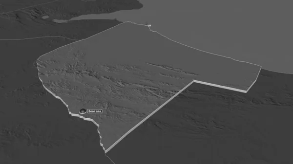 Zoom Awdal Regione Della Somalia Estruso Prospettiva Obliqua Mappa Elevazione — Foto Stock